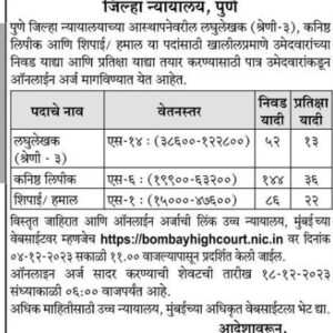 Recrutment Pune District Court